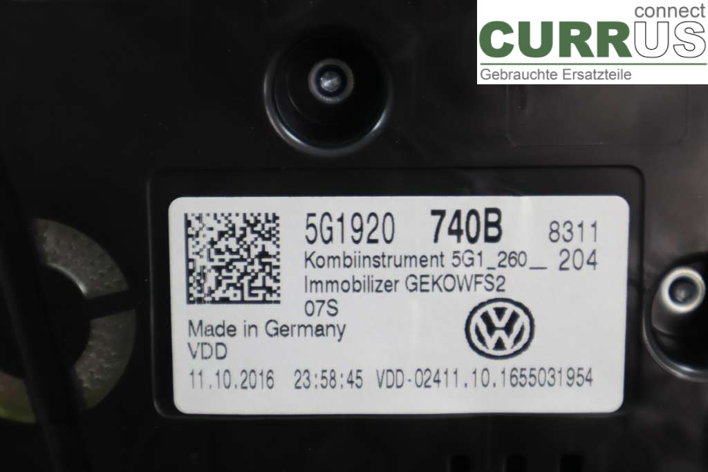VW GOLF / E-GOLF VII   13-20 Instrument cluster / comb 5G1920740B 1.8TSI 180HK