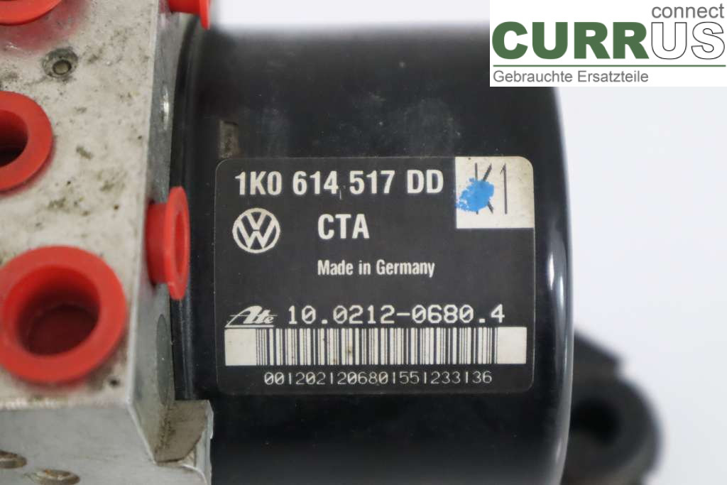 VW CADDY  11-15 Unité hydraulique ABS 1K0614517DD 1.6TDI 102HK