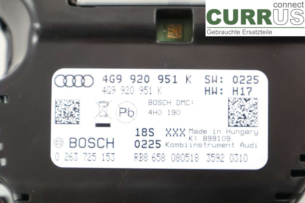 AUDI A6 ALLROAD 4G  12-18 Instrumentenkombination 4G9920951K 3.0TDI
