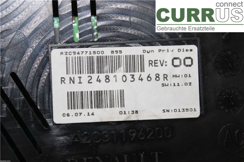 RENAULT MEGANE III 09-15 Instrument cluster / comb 248103468R 1,5 dCi