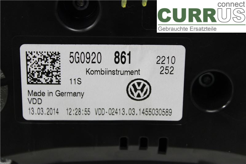 VW GOLF / E-GOLF VII   13-20 Instrument cluster / comb 5G0920861 1,2TSI