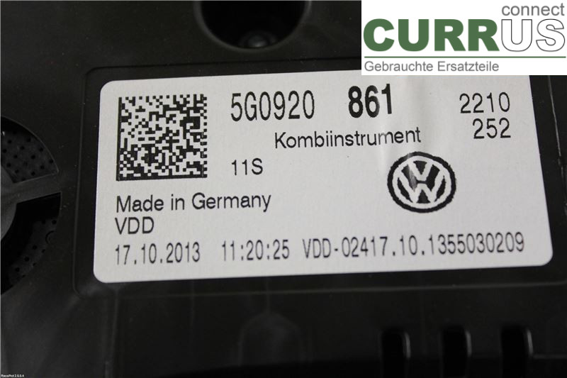 VW GOLF / E-GOLF VII   13-20 Instrument cluster / comb 5G0920861 1,2TSI