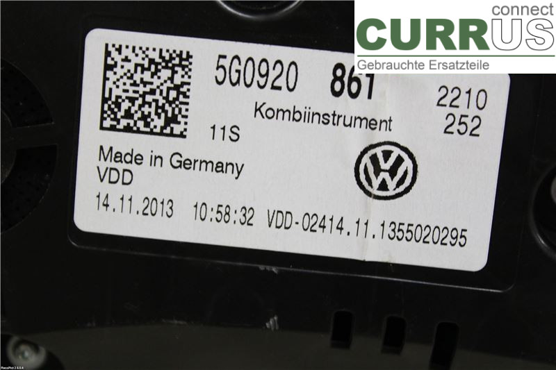 VW GOLF / E-GOLF VII   13-20 Instrument cluster / comb 5G0920861 1.4 TSI