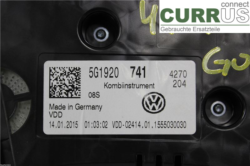 VW GOLF / E-GOLF VII   13-20 Instrument cluster / comb 5G1920741 1,6 TDI