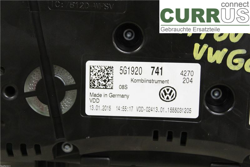 VW GOLF / E-GOLF VII   13-20 Instrumentkam 5G1920741 1,6 TDI