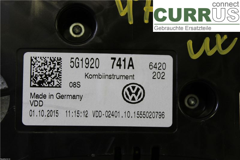 VW GOLF / E-GOLF VII   13-20 Instrument cluster / comb 5G1920741A 1.6TDI
