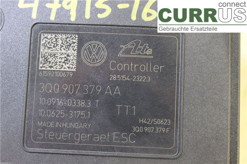 VW GOLF / E-GOLF VII   13-20 ABS hydraulisk enhed 3Q0614517AA 1.6TDI
