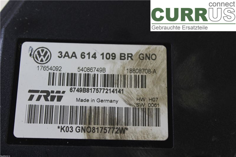 VW PASSAT  11-14 ABS Hydraulic unit 3AA614109BR 2,0 TDI