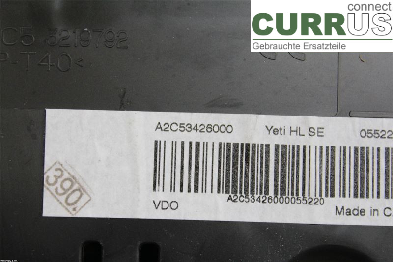 SKODA YETI Instrumentkam 5L0920840K 2,0TDI