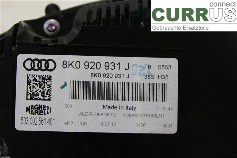 AUDI A4  12-15 Instrument cluster / comb 8K0920931J 2,0 TDI