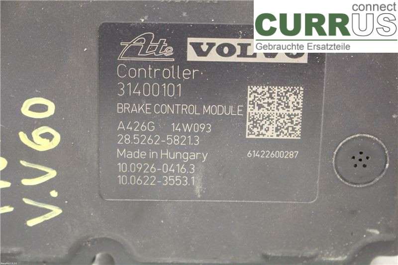 VOLVO V60  14-18 Unité hydraulique ABS 31400546 D2 1.6