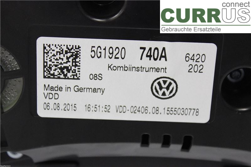 VW GOLF / E-GOLF VII   13-20 Instrument cluster / comb 5G1920740A 1,2 TSI
