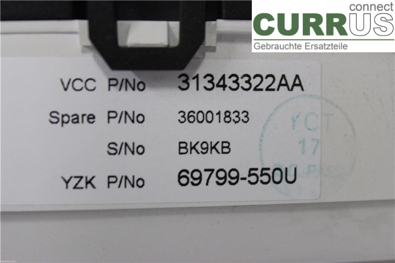 VOLVO V60  11-13 Bloc instruments / combiné 36001833 T3 1.6