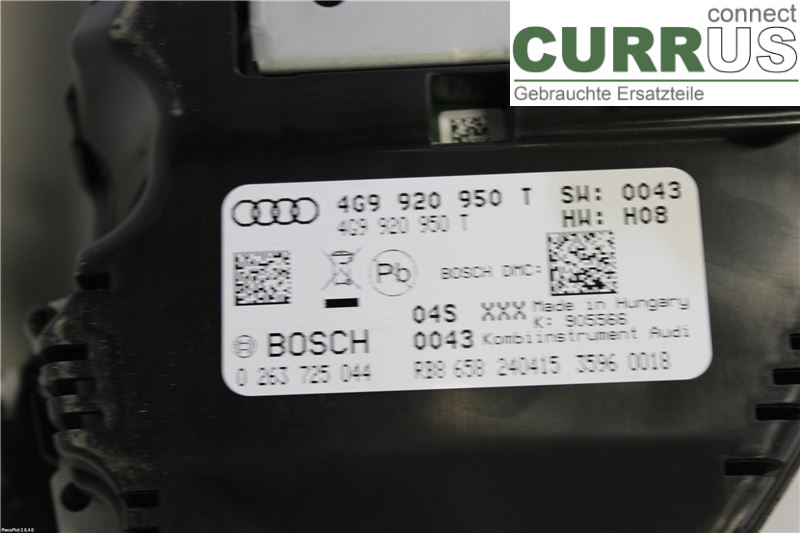 AUDI A6 ALLROAD 4G  12-18 Instrument cluster / comb 4G9920950M 3.0 TDI