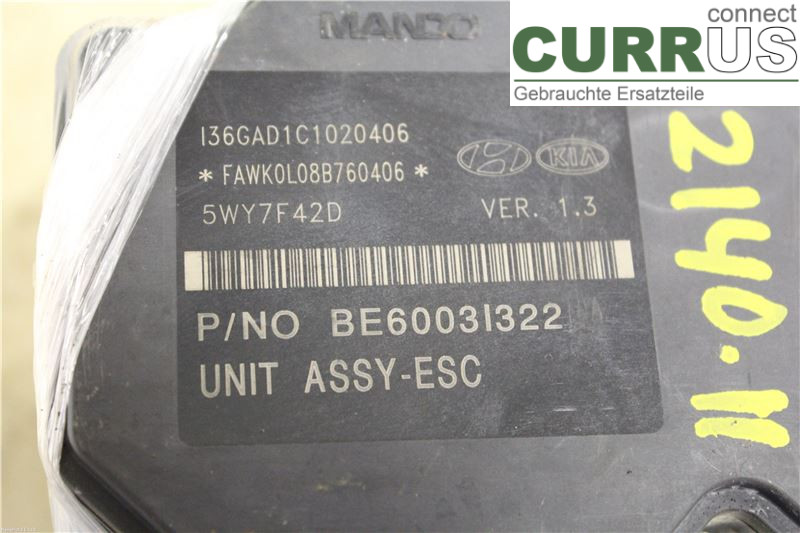 KIA SPORTAGE  11-15 ABS Hydraulic unit 589203U300 2,0