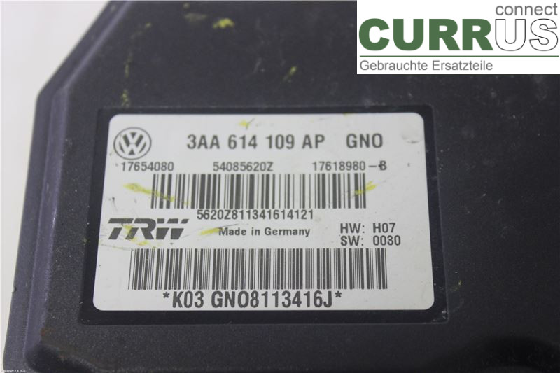 VW PASSAT  11-14 ABS Hydraulic unit 3AA614109BM 1,4 ECOFUEL