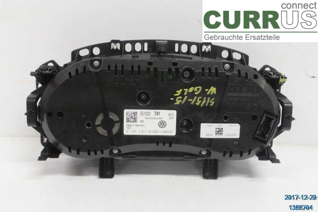 VW GOLF / E-GOLF VII   13-20 Instrumentkam 5G1920741 1.6 TDI