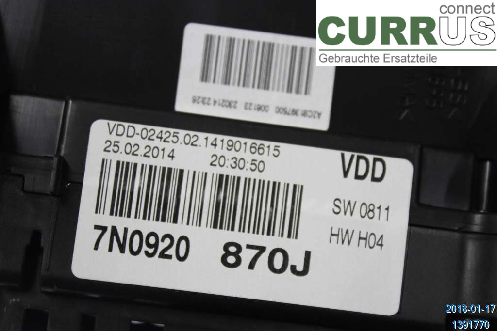 VW GOLF / E-GOLF VII   13-20 Instrumentkam 5G0920861A 1,6 TDI