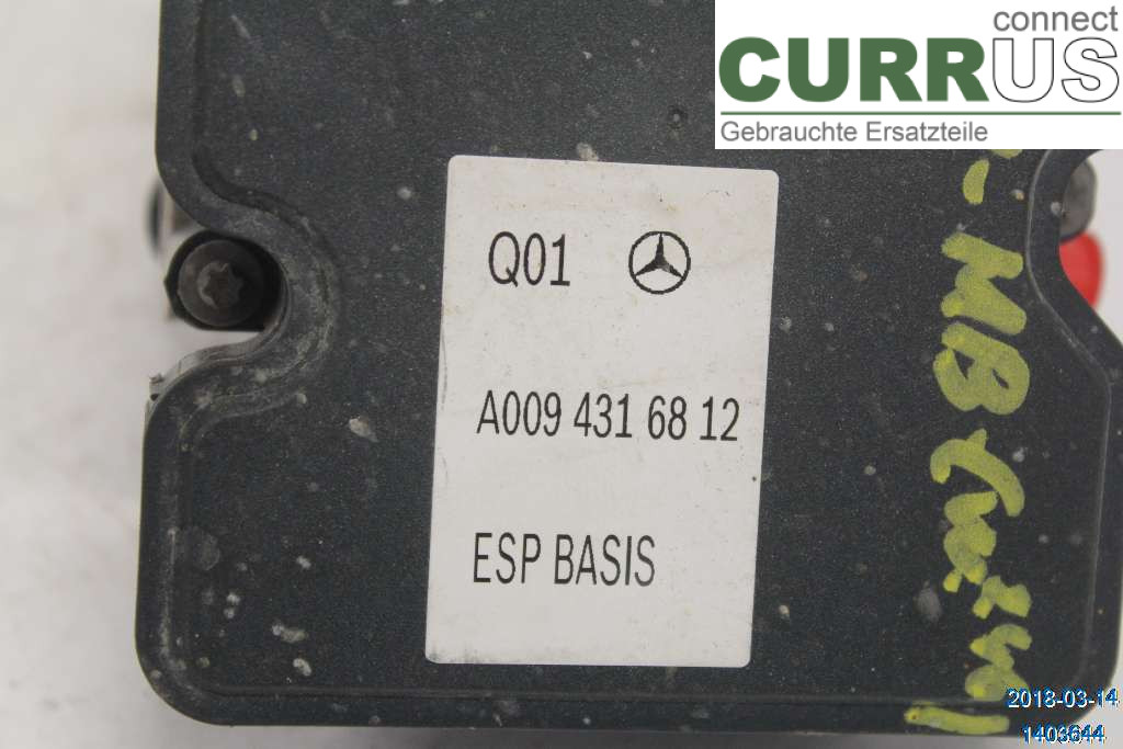 MB B-KLASS (W246/W242)  12-19 ABS Hydraulic unit A0094316912 200 NGD