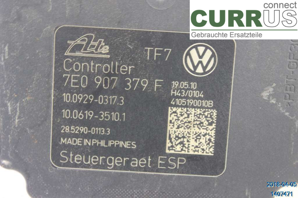 VW TRANSP/CARAVELLE 04-15 ABS Hydraulic unit 7E0614517B 2,0 TDI