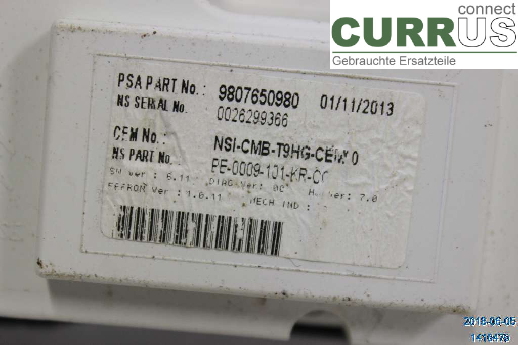 PEUGEOT 308  14-21 Instrumentkam 1618063280 1,6 THP