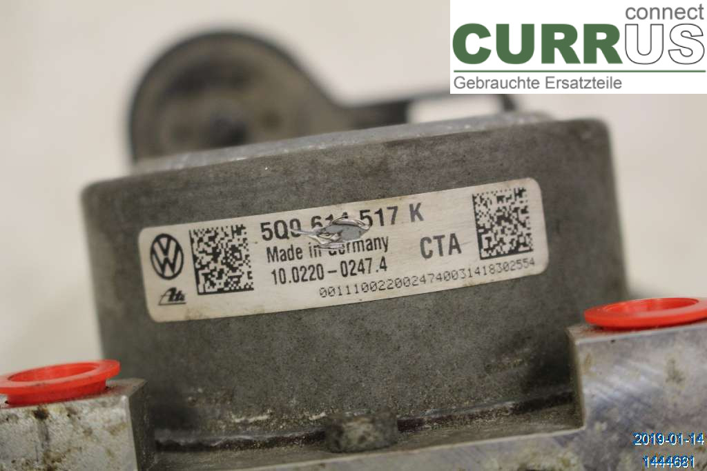 VW GOLF / E-GOLF VII   13-20 Unité hydraulique ABS 5Q0614517K 1,4 TSI MULTI