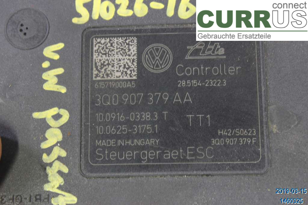 VW PASSAT  15-19 ABS Hydraulic unit 3Q0614517AA 1,4 TSI ACT