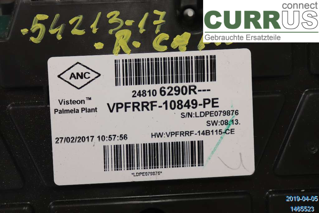RENAULT CAPTUR 13-19 Instrument cluster / comb 682502818R 1,2 TCE