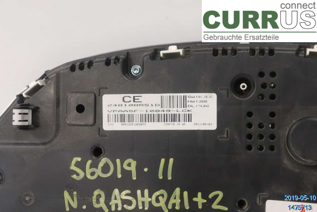 NISSAN QASHQAI+2  10-14 Instrument cluster / comb 24810BR51D 2,0 DCI