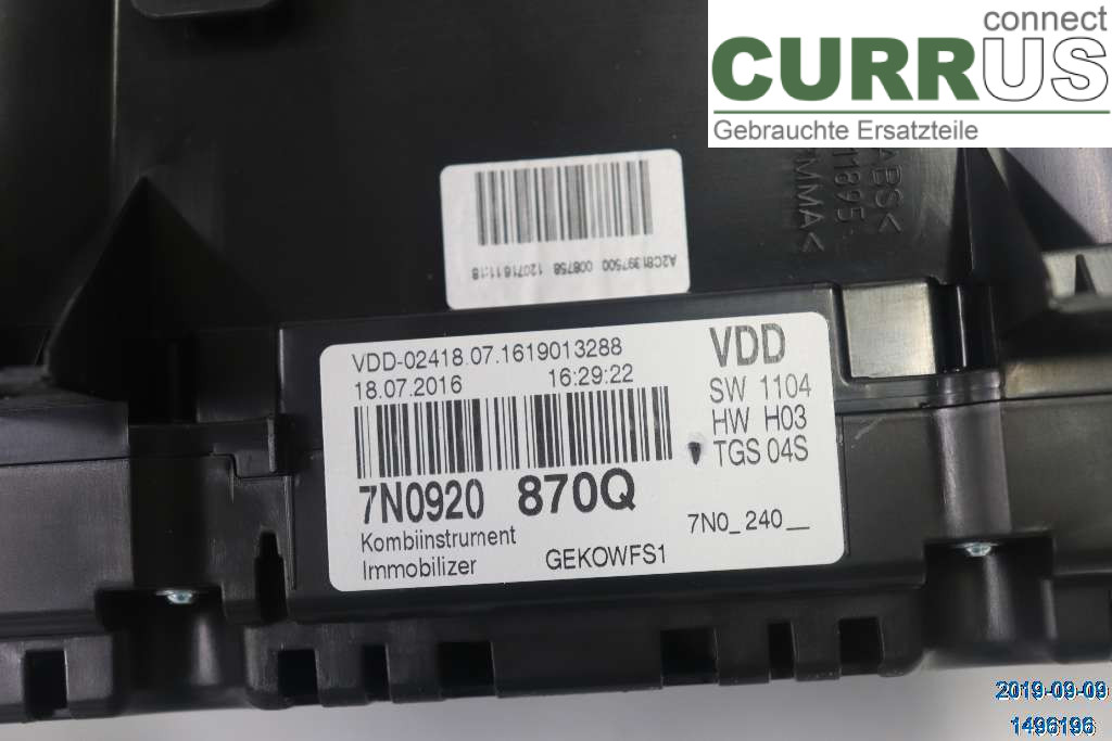 VW SHARAN      11- Instrumentkam 7N0-920-870-GX 2,0 TDI