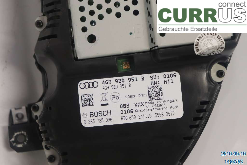 AUDI A6 ALLROAD 4G  12-18 Instrumentpanel / kombiinstrument 4G9920951B 3,0 TDI