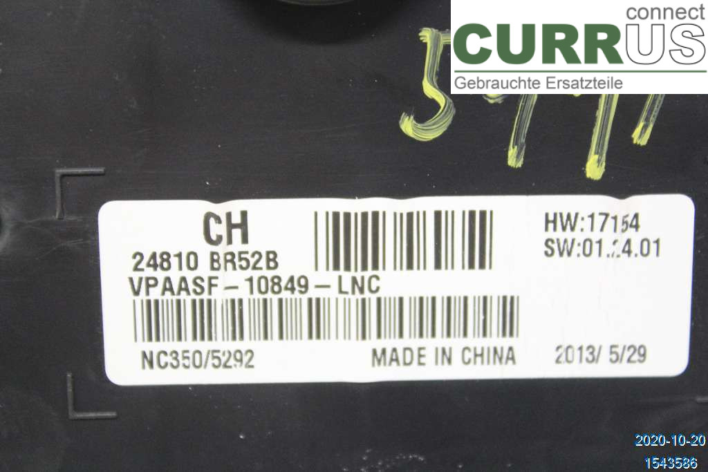 NISSAN QASHQAI+2  10-14 Instrumentenkombination 24810BR52B 1,6DCI