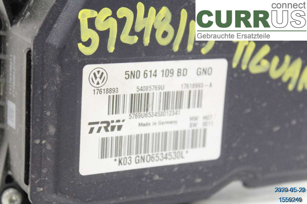 VW TIGUAN 07-16 ABS Hydraulic unit 5N0614109BK 1,4 TSI
