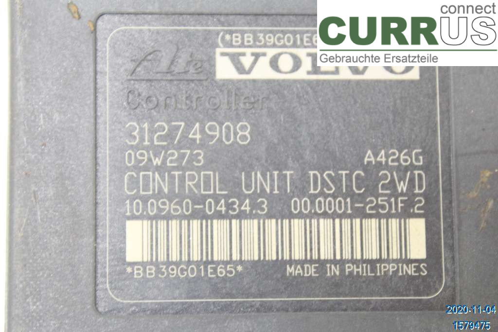 VOLVO S40      08-12 ABS-Hydraulikeinheit 36001319 1.8 F  B4184S8