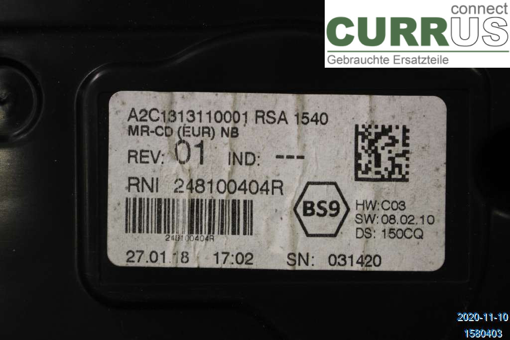 RENAULT TALISMAN  16-20 Instrumentkam 248100404R 1,5 DCI