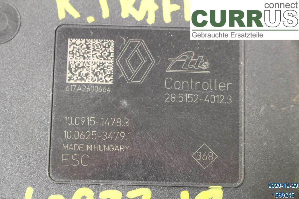 RENAULT TRAFIC  15- Hydrauliczna jednostka ABS 476606076R 1,6 DCI