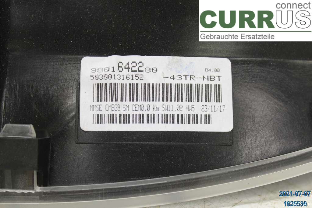 PEUGEOT PARTNER 16-18 Instrumentenkombination 9801642280 1,6 HDI BHY