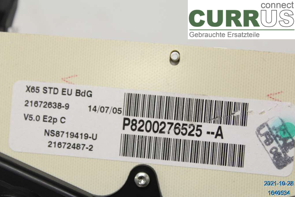 RENAULT CLIO II    01-08 Instrument cluster / comb 8200276525 1,2 16V