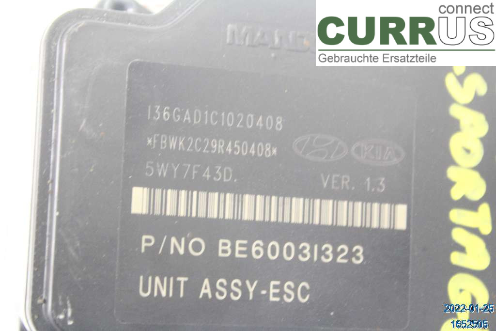 KIA SPORTAGE  11-15 ABS Hydraulic unit 589203U310 1,7 CRDI