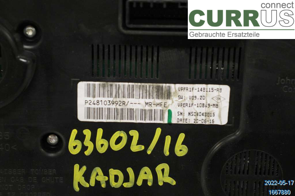 RENAULT KADJAR  15- Instrumentkam 248100628R 1,6 DCI R9M-402