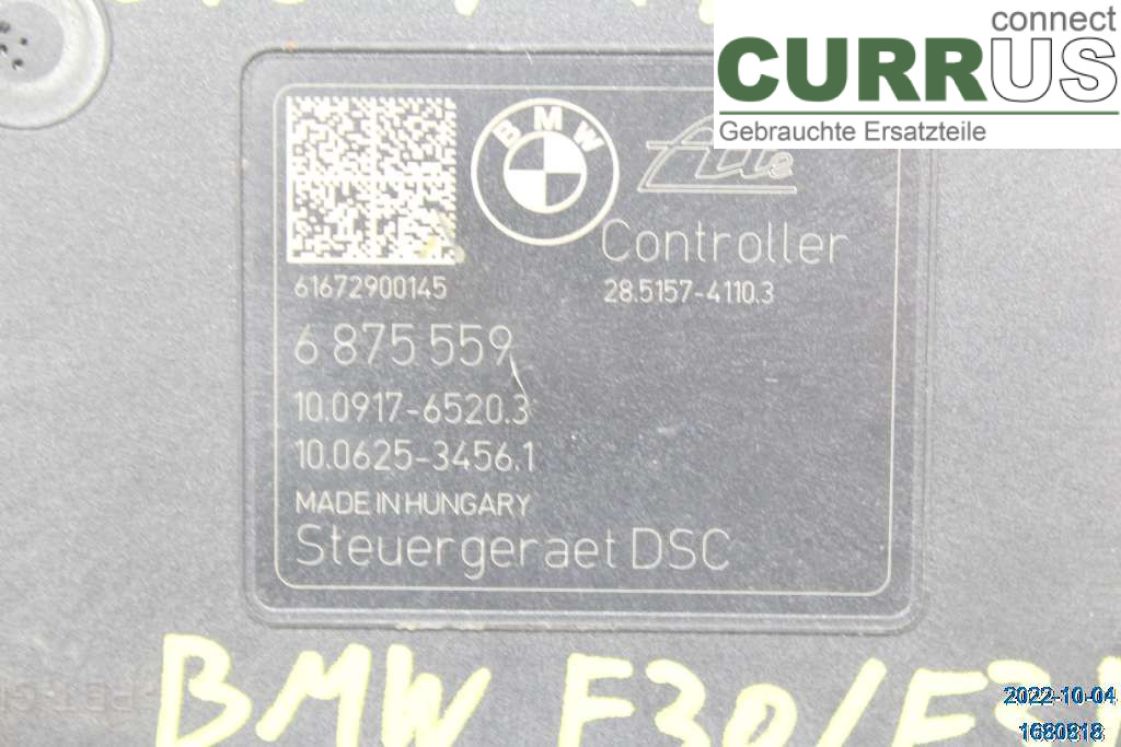 BMW 3 F30/F31/F80    12-19 ABS Hydraulic unit 34516897117 320d