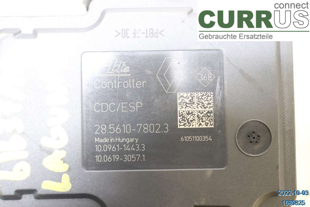 RENAULT LAGUNA III 08-10 ABS Hydraulic unit 476603724R 1,5 DCI