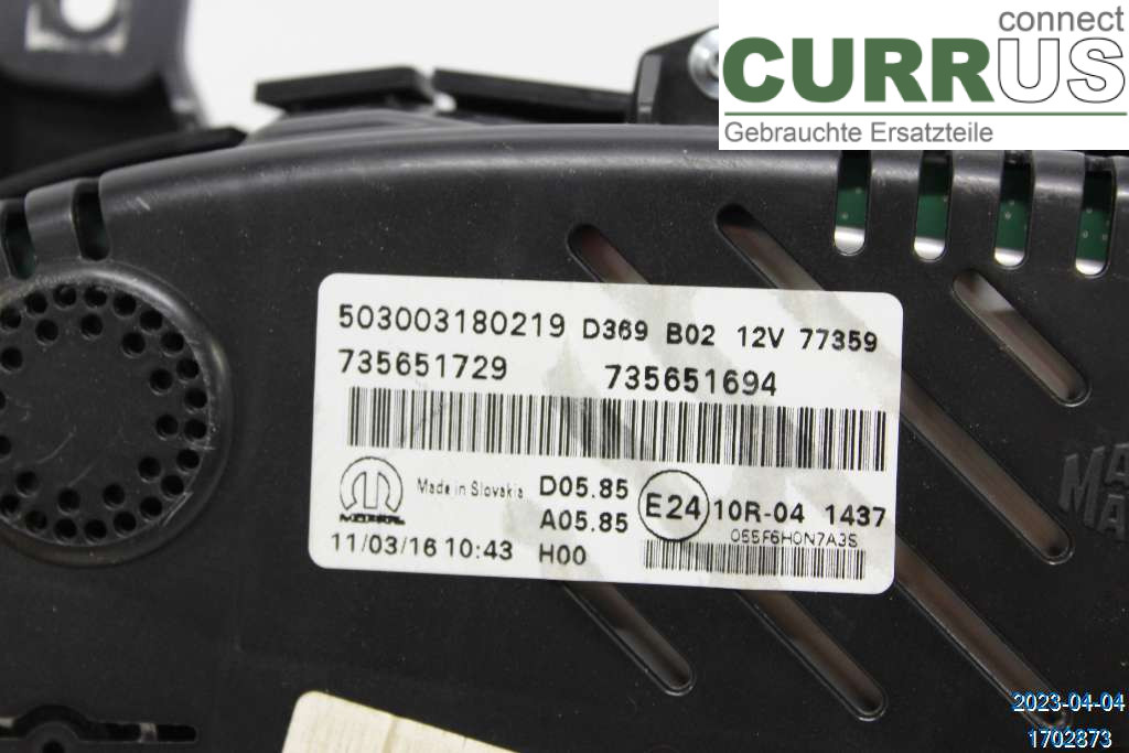 JEEP RENEGADE Bloc instruments / combiné 735675549 2.0