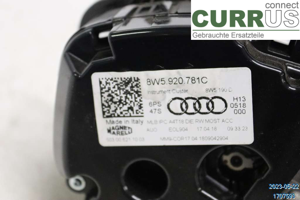 AUDI A4/S4  B9 16-19 Instrument cluster / comb 8W5920781C 2.0 TDI