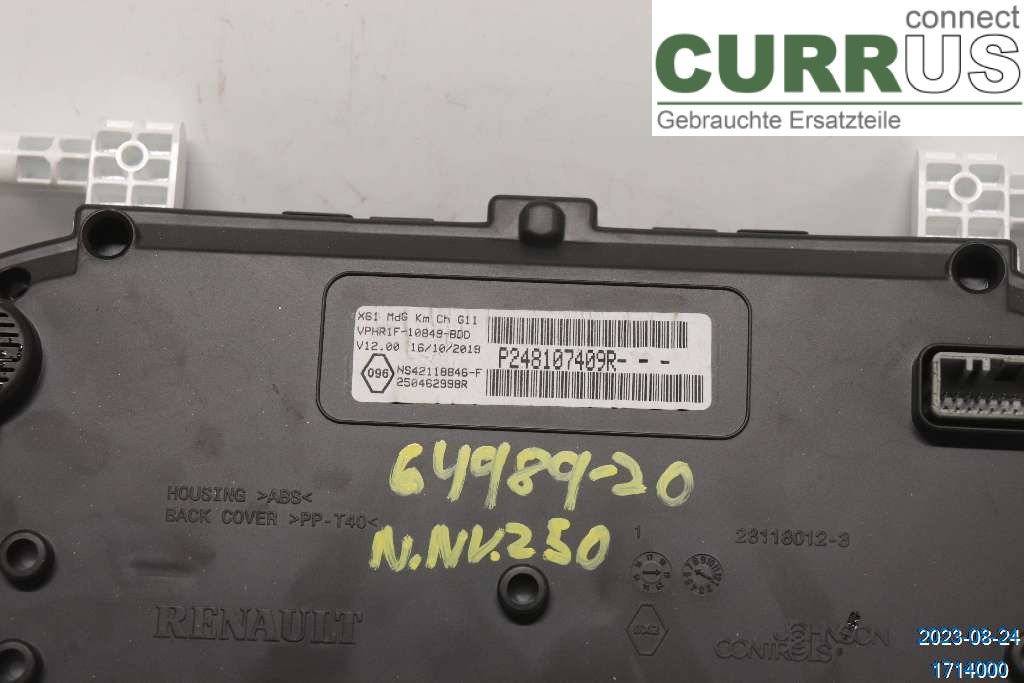 NISSAN NV250 20- Bloc instruments / combiné 2481000Q8M 1,5 DCI