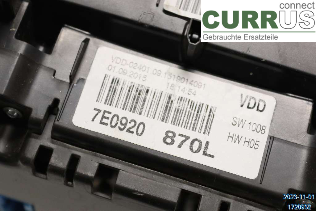 VW TRANSP/CARAVELLE 16- Instrumentpanel / kombiinstrument 7E0920870L 2,0 TDI