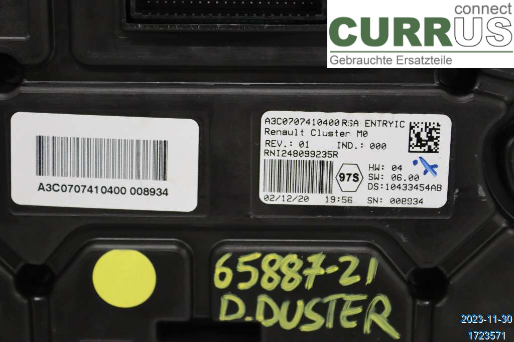 DACIA DUSTER  18- Instrument cluster / comb 248091014R 1,3 TCe