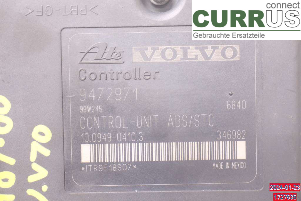 VOLVO S70/V70/XC  97-00 Unité hydraulique ABS 8619548 B5234T3