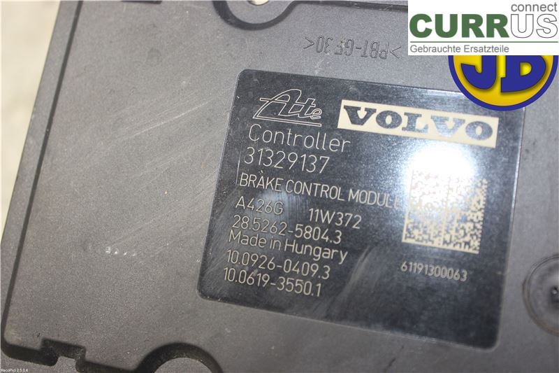 VOLVO V60  11-13 ABS Hydraulic unit 31329138 D5244T15