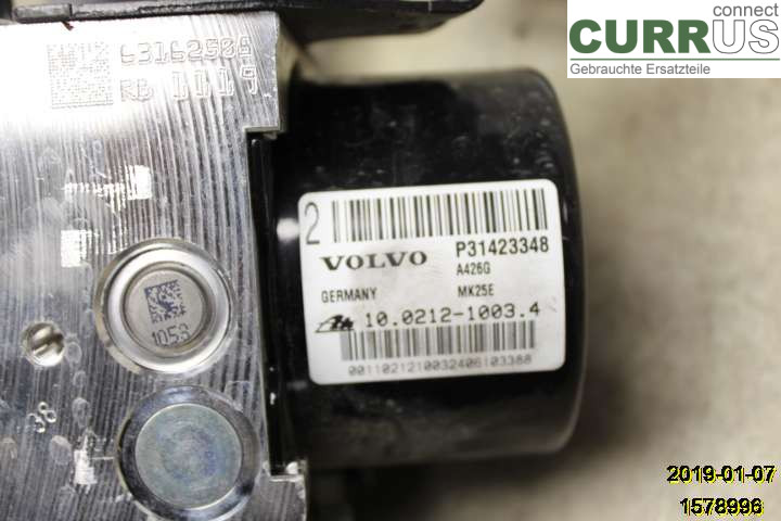 VOLVO V60 CROSS COUNTRY  16-18 ABS Hydraulic unit 31329138 D5244T21